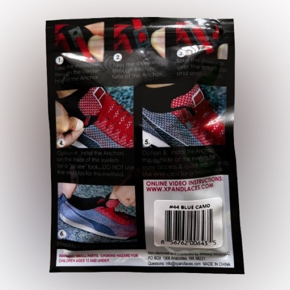 Xpand elastic no-tie laces - blue camo - Picture 2 of 2